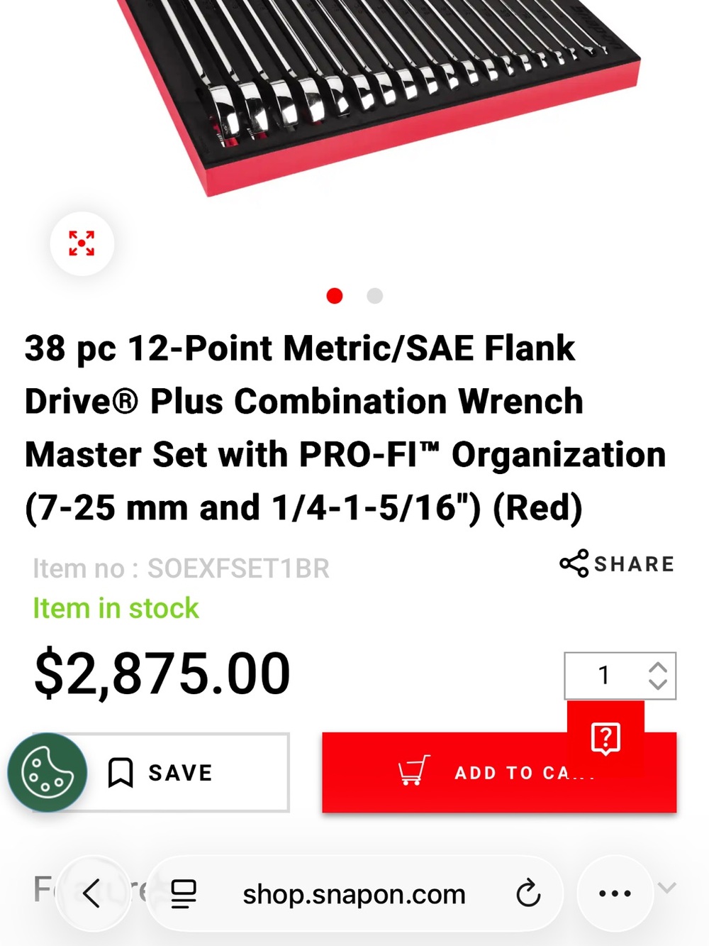 Wrench Set Box - SOEXFSET1BR Red and Black